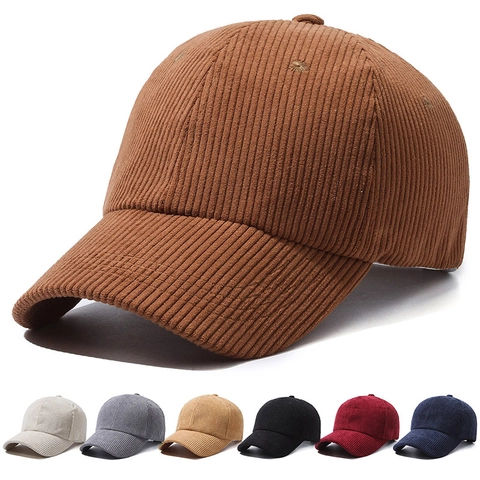 Baseball Kappe Corduroy Material Vintage Einfarbig Verstellbare Metallschnalle Warm Atmungsaktiv Retro Sonnenhut Für Damen Herren