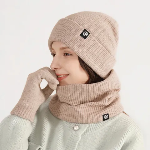 Berretto Sciarpa E Guanti Invernali Maglia Spessa Termico Caldo All'aperto Quotidiano Casual Per Uomo E Donna