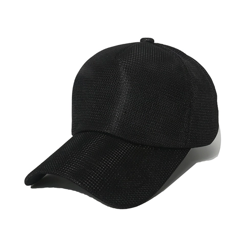 Baseball Cap Breathable Polyester Mesh Sun Protection Outdoor Fishing Hat Casual Solid Color Curved Brim Adjustable For Men