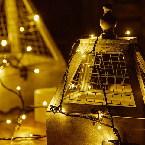 LED String Lights Christmas Snowflake Star Iron Copper Wire Warm White Battery Operated Holiday Party Decoration