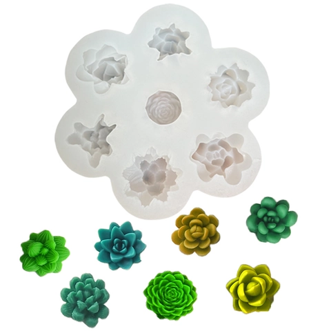 Silikonform Blumen Sukkulenten Form Für Fondant Tortendekoration Kerzenherstellung DIY Basteln 3D Design