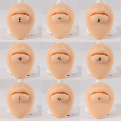 Piercings Lèvre Acier Inoxydable Filetage Interne Labret Studs Dos Plat Bijoux Piercing Gothic Punk Formes Diverses