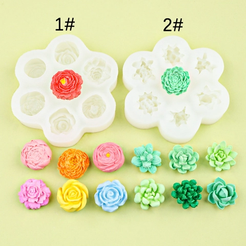 Stampo In Silicone 3D Fiore Succulenta Per Candela Aromaterapia Cioccolato Decorazione Torte Peonia Rosa Forma DIY Artigianato