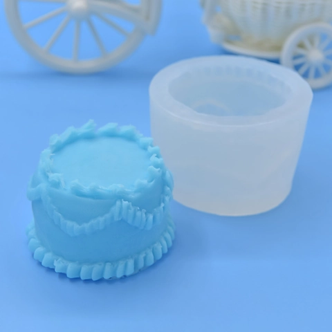Cake Shape Silicone Mold Round Ruffled Edges DIY Baking Fondant Chocolate Soap Candle Making Tool Mousse Pan Nonstick