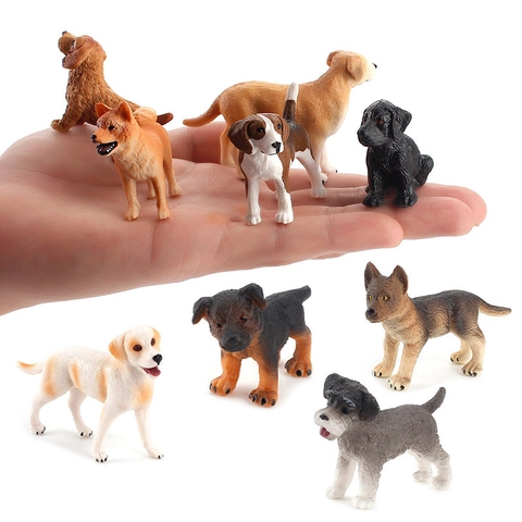 Modelli Di Cani Da Simulazione Mini Figure Di Cuccioli Realistici Ornamenti Di Animali In Plastica PVC Giocattoli Educativi Per Bambini
