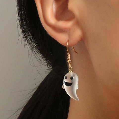 Geist Ohrhänger Harz Metallhaken Transparent Halloween Festlicher Party Schmuck Für Frauen Mädchen