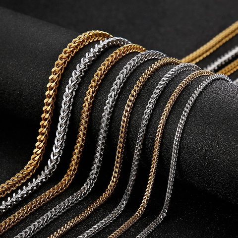 Collar De Cadena Franco Para Hombre Acero Inoxidable 316L Resistente Estilo Hip Hop Punk Joyería Durable Hipoalergénico