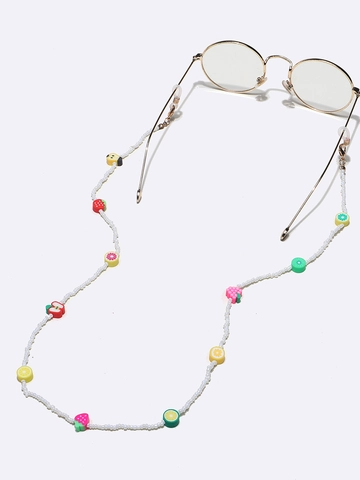 Bunte Frucht Polymer Ton Perlen Brillenkette Glasperlen Brillenband Rutschfester Maskenhalter Halsband