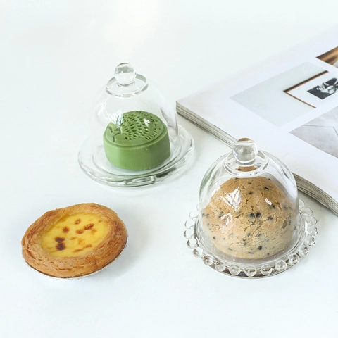 Transparent Glass Cake Dome Dessert Stand Candy Jar Decorative Jewelry Storage Box With Lid Nordic Style Home Ornament