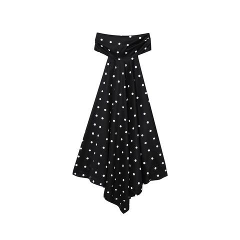 Women Retro Polka Dot Tube Top Polyester Slim Fit Strapless Off Shoulder Sleeveless Blouse Summer Fashion
