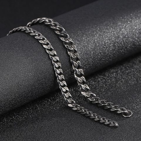 Heren Cubaanse Schakelketting Roestvrij Staal Retro Mode Hiphop Punk Stijl Sieraden Cadeau Voor Jongens