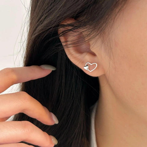Orecchini A Lobo A Cuore In Argento Sterling 925 Doppio Cuore Minimalista Stile Coreano Gioielli Eleganti Regalo Donna