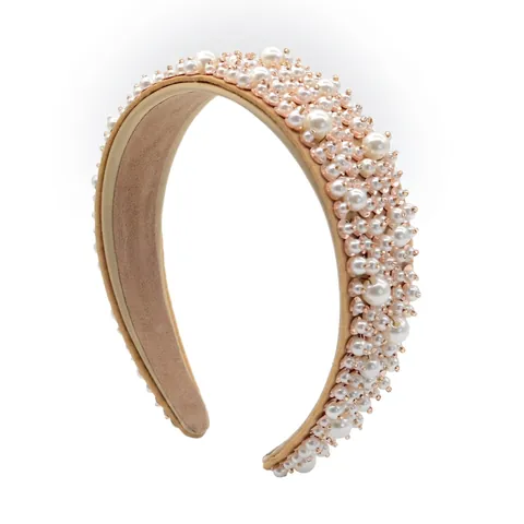 Cerchietto Imbottito Barocco Per Donna Con Künstliche Perle Sintetiche Strass E Künstliche Perle Di Cristallo Elegante Accessorio Capelli