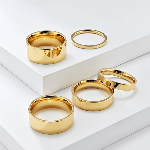 Minimalistische Roestvrijstalen Eenvoudige Band Ring Voor Mannen Vrouwen Gepolijst Titanium Staal Unisex Stijl Sieraden