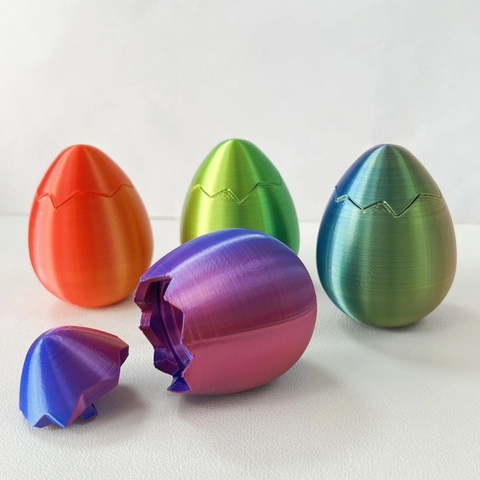 Huevo Sorpresa Impreso En 3D Satén PLA Color Degradado Pascua Huevo De Dragón Contenedor Decorativo Adorno De Escritorio Juguete Regalo
