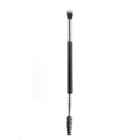 Doppelseitiger Lidschatten Verblender Pinsel Und Wimpernbürste Synthetikfaser Holzgriff Aluminiumrohr Augen Make-Up Tool
