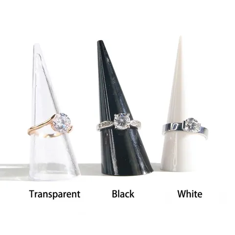 Cone Shaped Ring Display Stand Plastic Jewelry Showcase Holder Organizer For Shop Desktop Photography Props