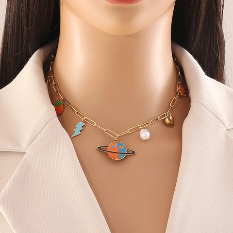 Collana Multi Ciondoli Dopamine Acciaio Inossidabile Smalto Fiocco Stivali Cuore Colorato Gioielli Moda Per Donne