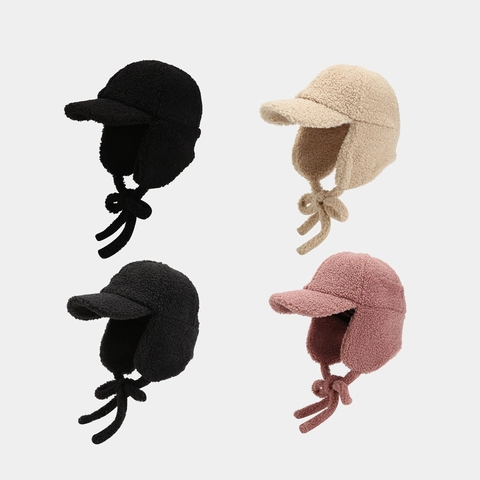 Winter Ohrenschutz Baseballkappe Verdickte Lammwolle Warm Winddicht Fliegermütze Retro Mode Unisex