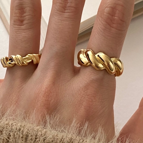 925 Sterling Silver Ring Twisted Croissant Design Minimalist Vintage Style Jewelry For Women
