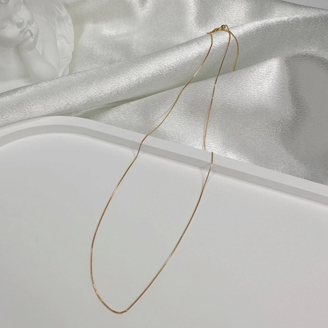 Collana Catena In Argento Sterling 925 Minimalista Fine Box Catena O Perlata Placcata Oro Versatile Gioielli Donna