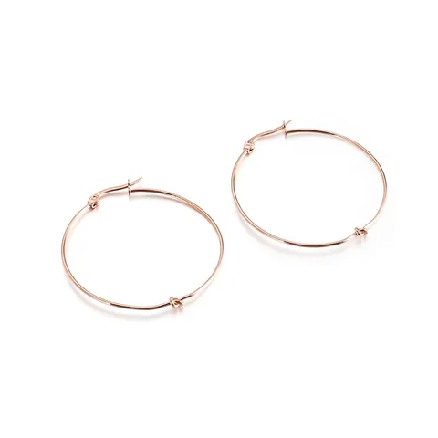 Pendientes De Aro Con Nudo Acero Inoxidable Redondo Círculo Geométrico Joyería De Moda Para Mujeres