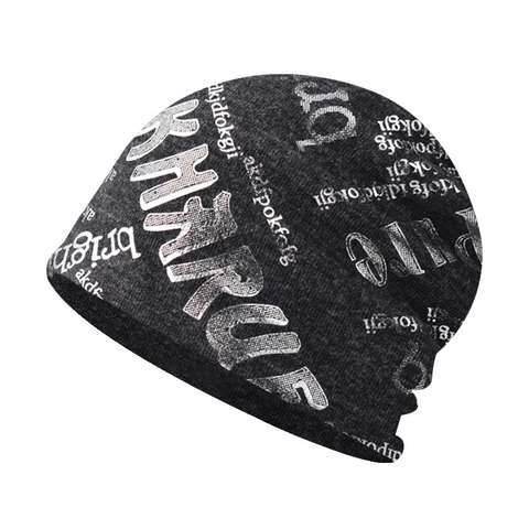 Cappello in Maglia Beanie Slouchy Unisex Stampa di Lettere in Misto Cotone Berretto Sottile per Uomo Donna Autunno Inverno Streetwear Moda