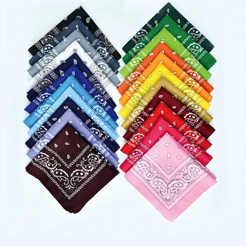 Paisley Bandana Headscarf Polyester Square Scarf Outdoor Cycling Hip Hop Hair Accessory For Men Women