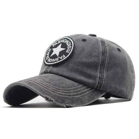 Gorra De Béisbol De Mezclilla De Algodón Lavado Vintage Distressed Bordado Estrella Ajustable Retro Casual Sombrero Sol