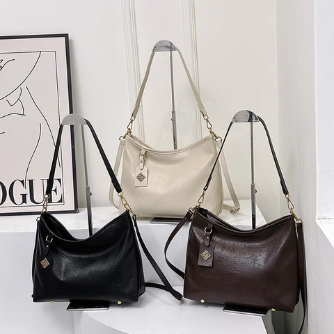 Women Large Capacity Tote Bag PU Leather Vintage Commute Shoulder Bag With Adjustable Strap For Daily Casual
