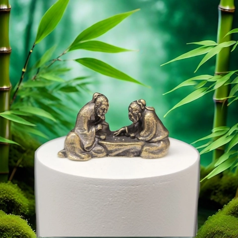 Vintage Chinesische Figuren Miniatur Aquarium Ornamente Messinglegierung Landschaftsdekoration Für Fischtank Steingarten Zen Garten