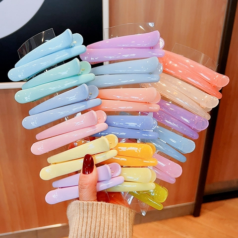Colorful Matte Plastic Duckbill Hair Clips For Women Girls Hair Styling Sectioning Makeup Washing Face Simple Fashion