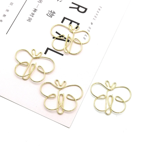 Butterfly Shape Paper Clips Metal Creative Butterfly Bookmarks Decorative Stationery For Office Student Gold Rose Gold