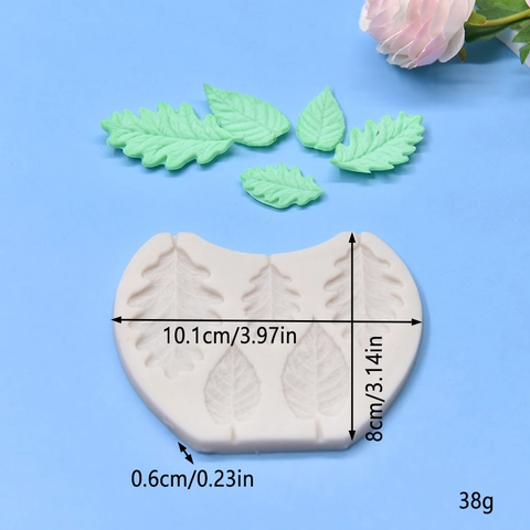 Leaf Shape Silicone Mold For Fondant Cake Decorating DIY Sugarcraft Baking Clay Crafting Tool White Multi Cavity