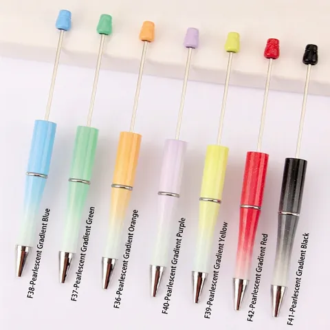 Penne A Sfera Con Perline DIY Plastica Metallo Colorato Ricaricabile Artigianato Penne Scrittura Forniture Ufficio Scuola