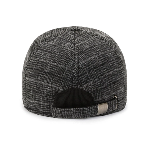 Herren Winter Baseballkappe Kariert Wolle Tweed Fleece Gefüttert Warm Ohrenschutz Faltbare Ohrenklappen Outdoor Hut