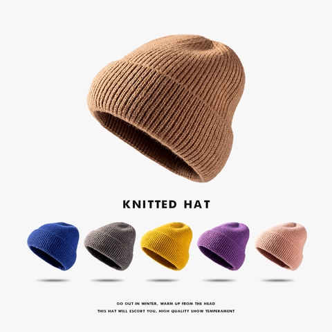 Gebreide Muts Beanie Zacht Warm Kasjmier Geribbeld Winter Outdoor Daily Effen Kleur Mode Accessoire Voor Heren Dames