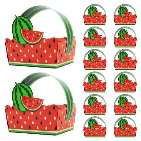 Fruit Shaped Candy Gift Boxes Cardboard Portable Paper Baskets For Summer Party Wedding Strawberry Watermelon Pineapple Orange