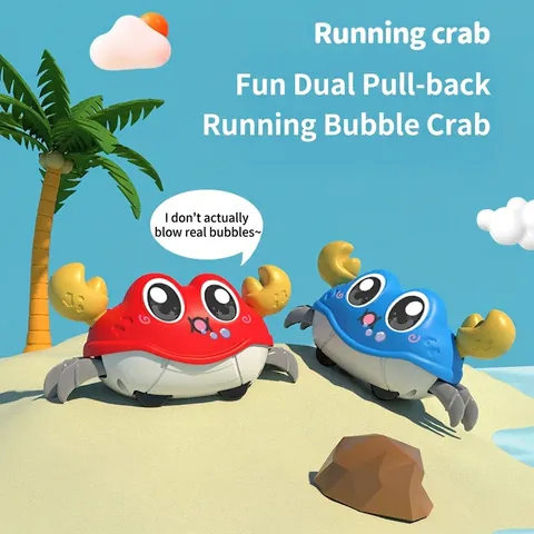 Cartoon Crab Toy Plastic Pull Back Inertia Mechanical Crawling Educational Gift For Toddler Infant Baby Cute Animal