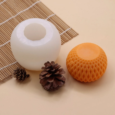 3D Gitterkugel Silikonform Für DIY Duftkerze Aromatherapie Gips Handgemachte Seife Runde Kugel Webstruktur
