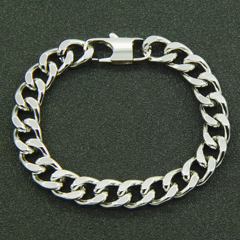 Stainless Steel Cuban Link Bracelet For Men Women Polished Hip Hop Punk Streetwear Jewelry Rhinestone Pave Metal Hand Chain Gift