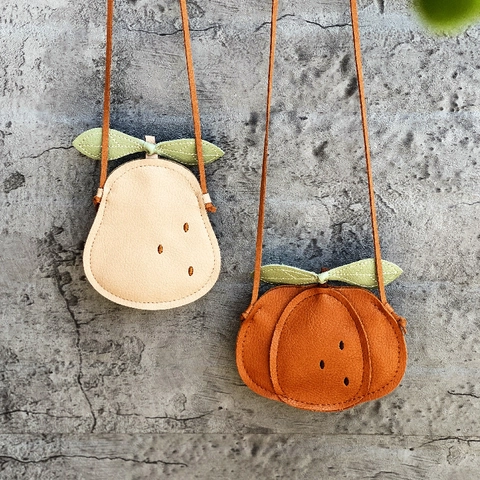 Kids Crossbody Bag PU Leather Fruit Animal Shaped Cute Mini Shoulder Purse For Toddlers Novelty Coin Pouch Lightweight Daily Pouch