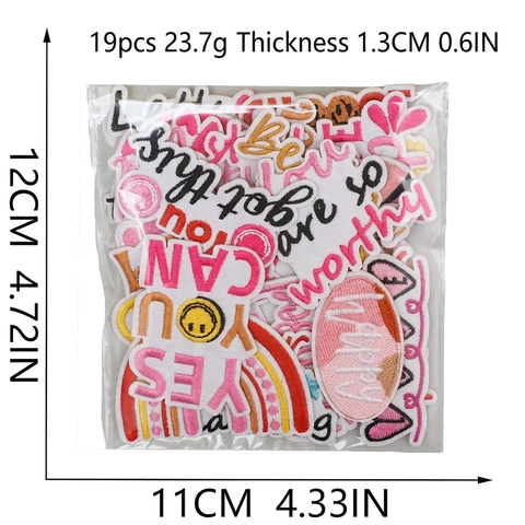 Inspirational Quotes Embroidered Patches Polyester Fabric Decorative Iron On Sew On For Clothes Positive Slogan Motif