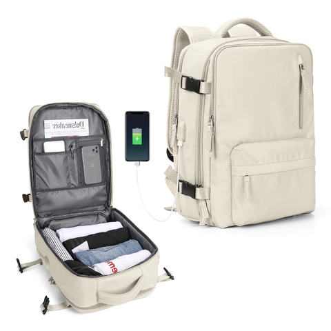 Large Capacity Multi-functional Travel Backpack Waterproof Nylon Women Students USB Charging Port Wet Dry Separation