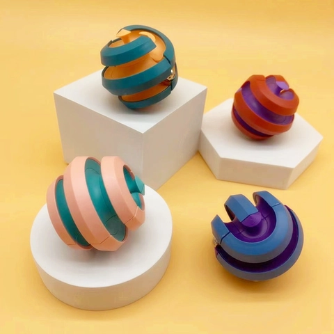 Orbit Ball Cube Fidget Toy Stress Relief Sensory Puzzle For Hand Eye Coordination Training Durable Plastic Metal Beads