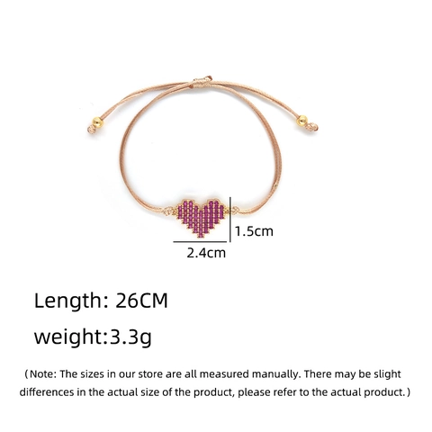 Französischer Stil Natürliche Süßwasserperle Gewebtes Seilarmband Verstellbares Vergoldetes Kupfer Herz Strass Armband Damen