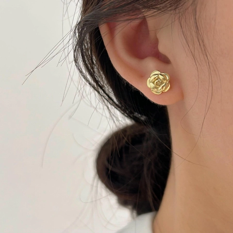 Rosenblüten Ohrstecker 925 Sterling Silber Einfacher Eleganter Koreanischer Stil Schmuck Für Damen