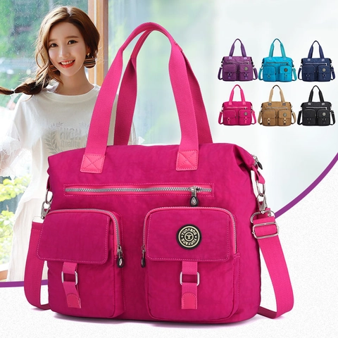 Borsa A Mano Da Donna In Nylon Grande Capacità Idrorepellente Tasche Multiple Spalla Viaggio Mamma Borsa Tote Leggera