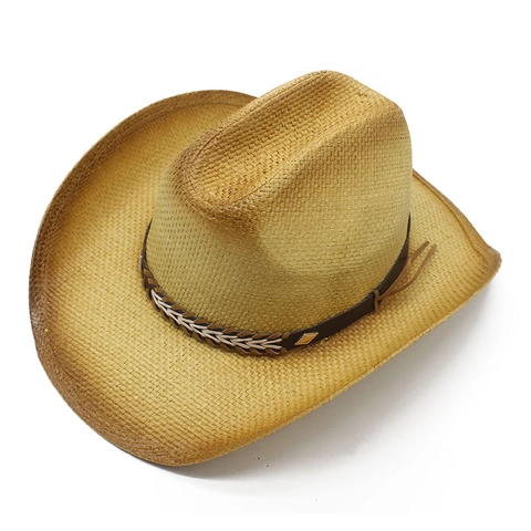 Western Cowboyhut Papierstroh Atmungsaktiv Sonnenschutz Breite Krempe Vintage Strand Sommerstil Für Herren Damen
