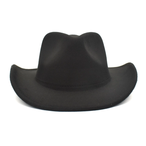 Vintage Wide Brim Fedora Hat Western Cowboy Jazz Hat Solid Color Cotton Polyester Blend Retro Style For Men Women